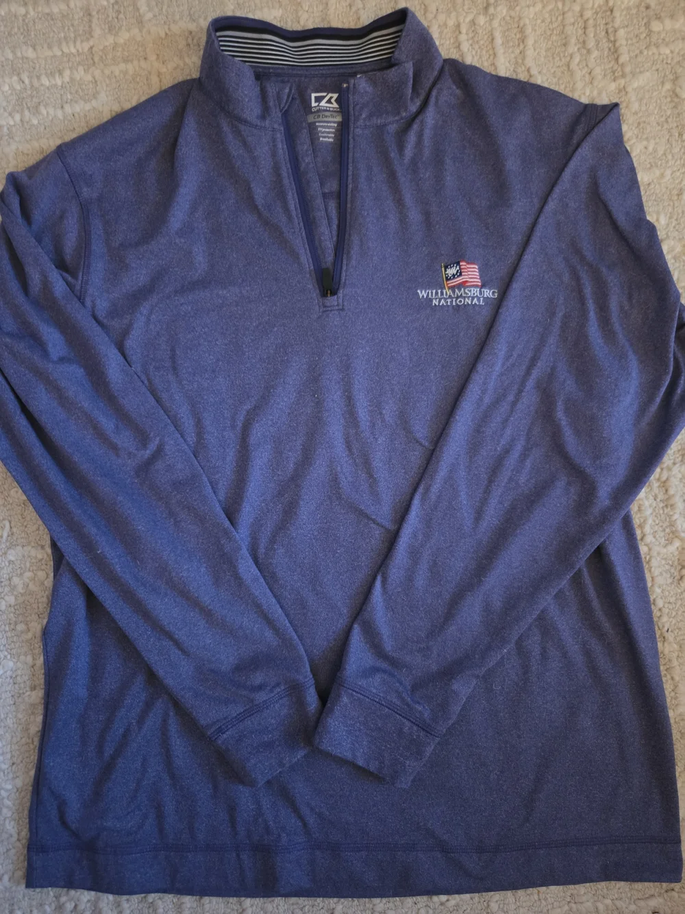 Cutter & Buck Williamsburg National Golf Quarter-Zip Pullover Purple Men's L - Picture 3 of 3
